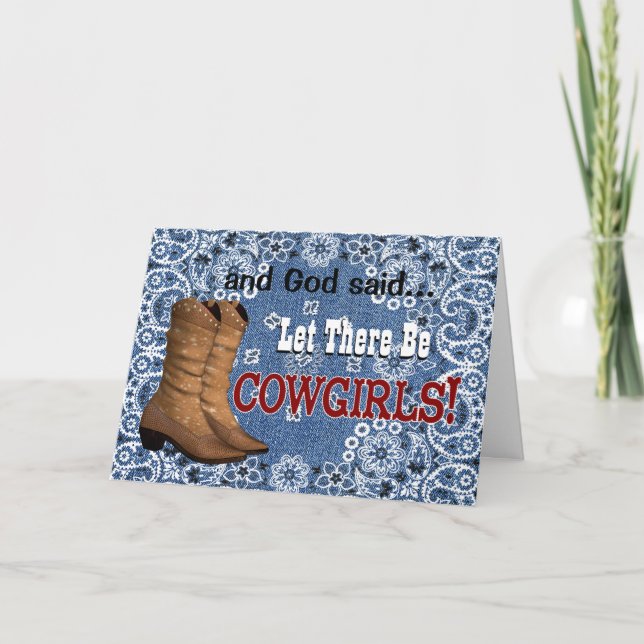 Cartão Let There Be Cowgirls Birthday (Frente)