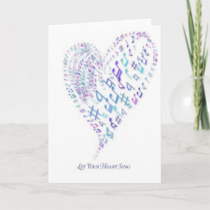 Cartão Let Your Heart Sing - Heart made of musical notes