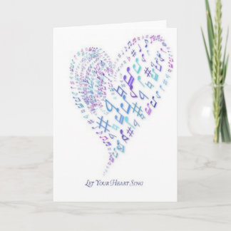 Cartão Let Your Heart Sing - Heart made of musical notes