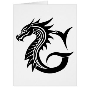 Cartão Letra G Estilizada com Dragão, Alfabeto de Dragão,