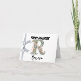 Cartão Letra monograma "R" Parabéns