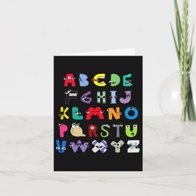 Cartão Letra Villain Abc Learning Boys Matando Mau Alp (Frente)