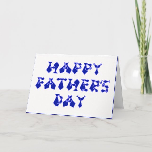 Cartão Letras de fonte azul de gravata de Marinho azul de (Frente)