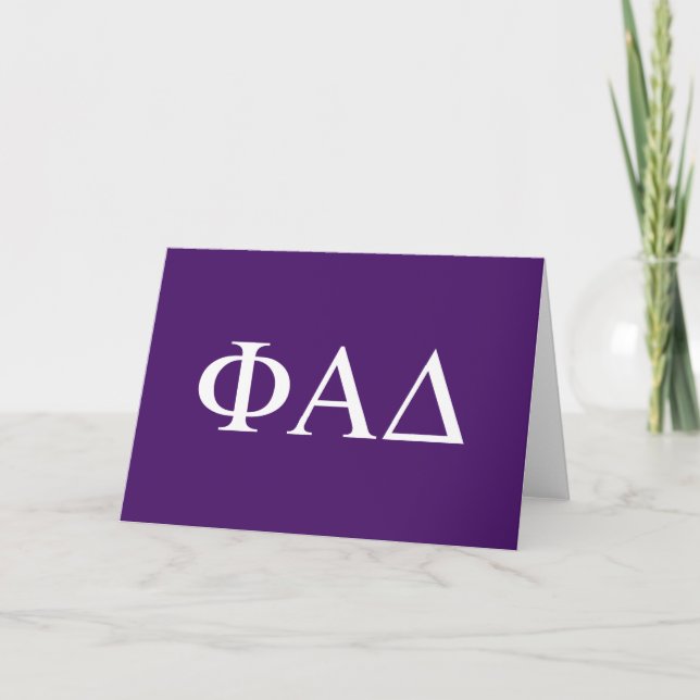 Cartão Letras Gregas Phi Alpha Delta (Frente)