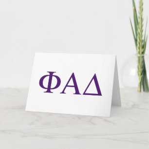 Cartão Letras Gregas Phi Alpha Delta