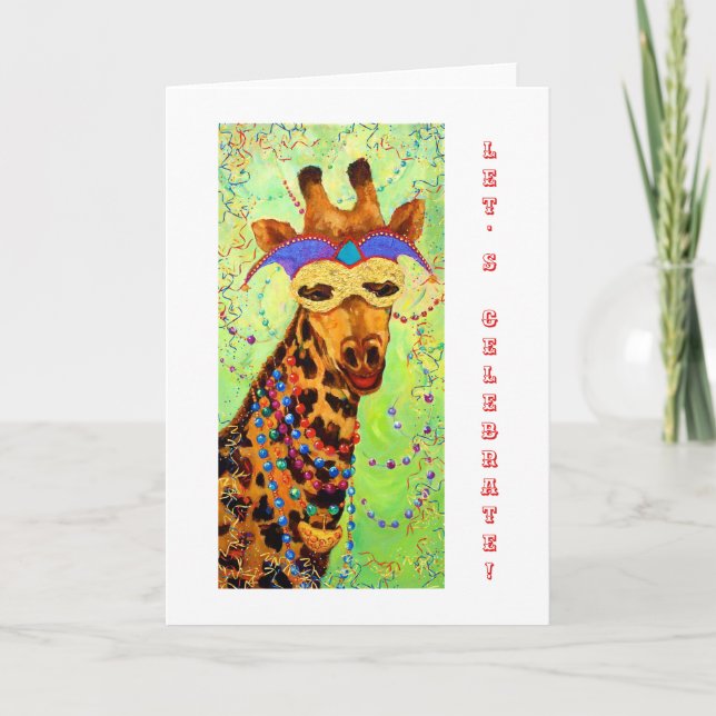 Cartão Let's Celebrate Giraffe Greeting Card (Frente)