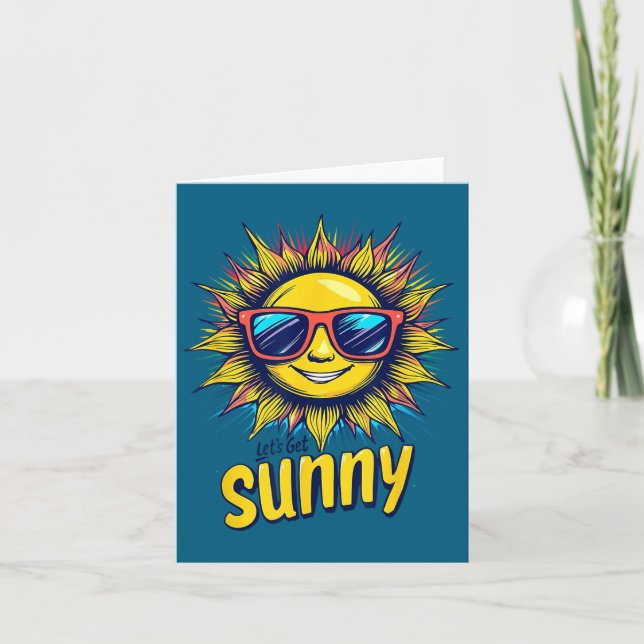 Cartão Let's Get Sunny Motivation For Bright Days  (Frente)