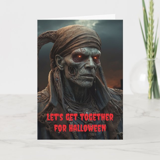Cartão Let's get together for Halloween. (Frente)