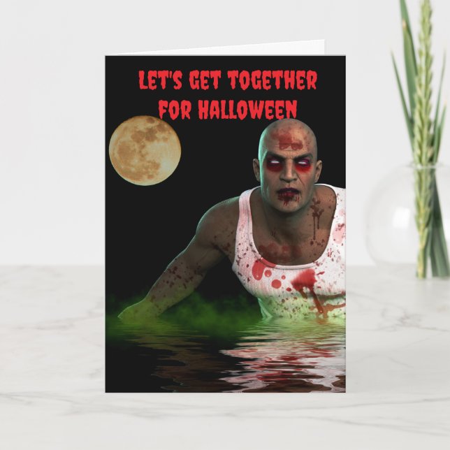 Cartão Let's get together for Halloween. (Frente)