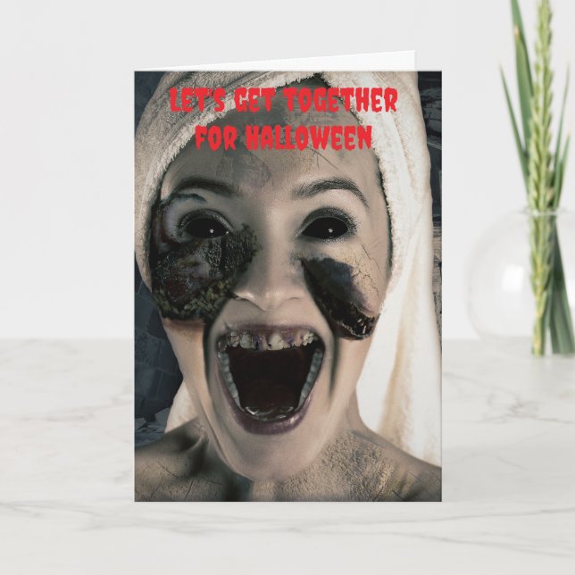 Cartão Let's get together for Halloween. (Frente)