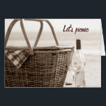 CARTÃO LET'S PICNIC-U ME/A BOTTLE OF WINE<br><div class="desc">Plan that special date,  getaway or picnic with this card as the "invitation" and have some fun being the "romantic" one :)</div>