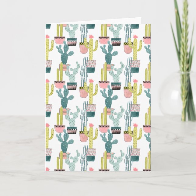 Cartão Let's Taco About Love | Cactus Pattern (Frente)
