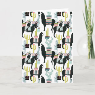 Cartão Let's Taco About Love   Llama & Donkey Pattern