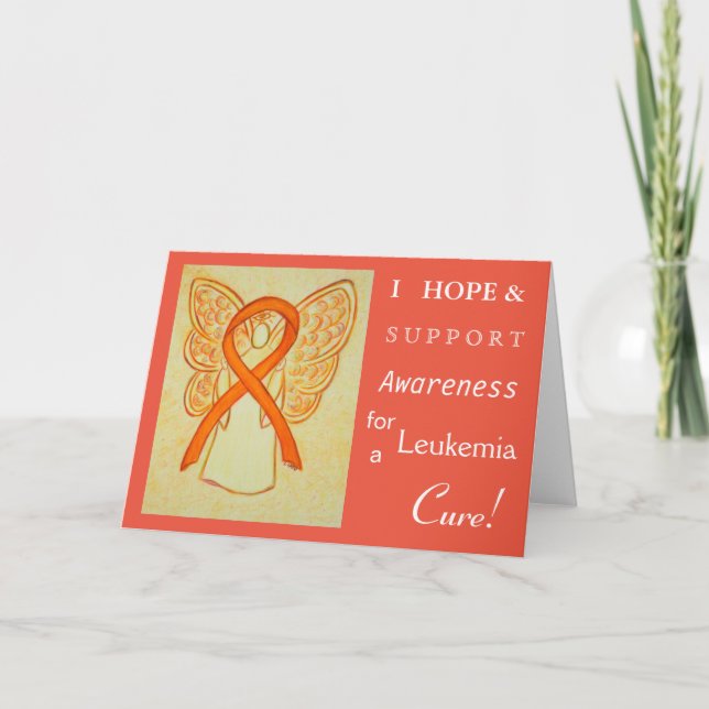 Cartão Leukemia Awareness Ribbon Greeting Card (Frente)