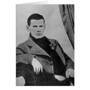Cartão Lev Nikolaevich Tolstoy como um estudante
