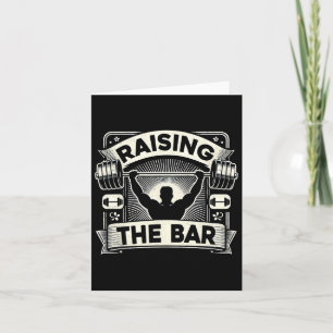 Cartão Levantando O Bar Barbell Bodybuilding