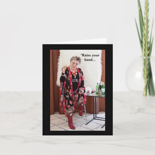 Cartão Levante sua mão se você acha que o mundo é louco (Frente)