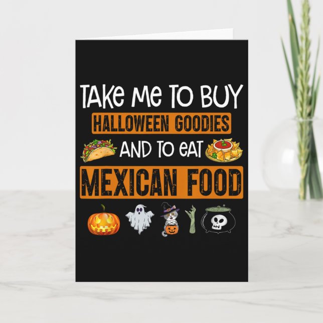 Cartão Leve-me para comprar guloseimas de Halloween e com (Frente)