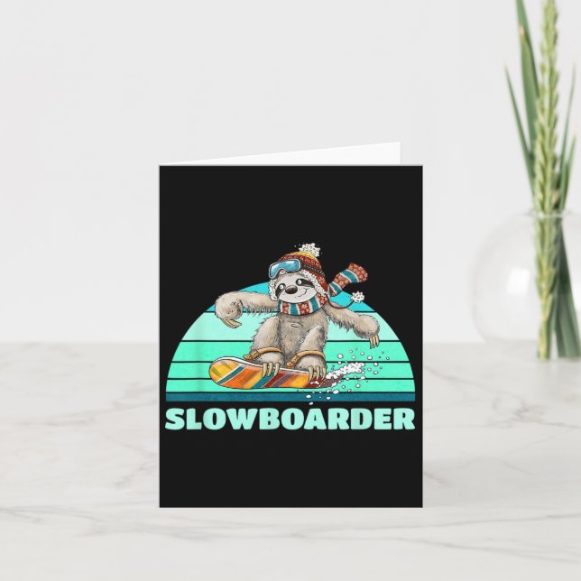 Cartão Leve Slowboarder Snowboard Pun (Frente)