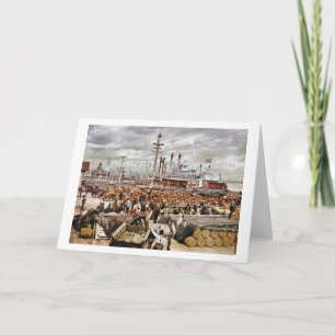 Cartão Levee at Canal Street New Orleans 1900