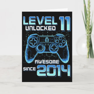 Cartão Level 11 Unlocked Video Game Party 11th Birthday G