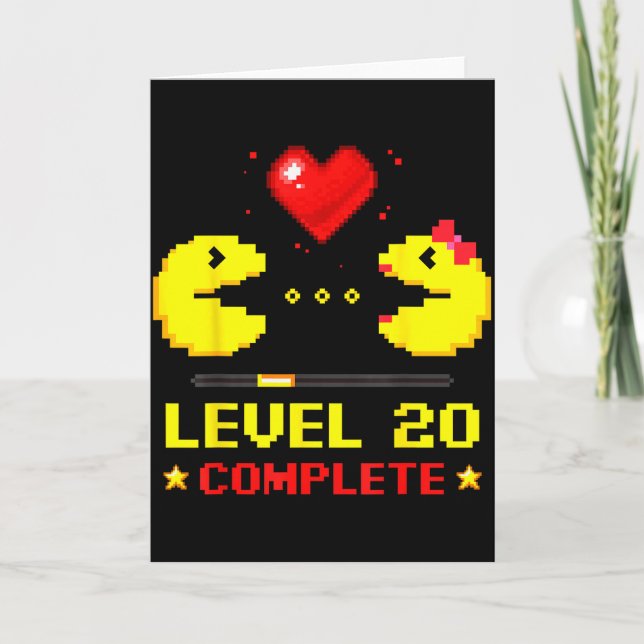 Cartão Level 20 Complete Gamers 20th Wedding Anniversary  (Frente)