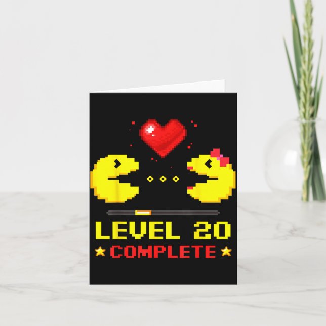 Cartão Level 20 Complete Gamers 20th Wedding Anniversary  (Frente)