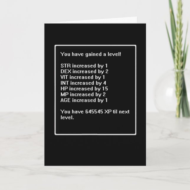 Cartão Level Up Birthday Card (Frente)
