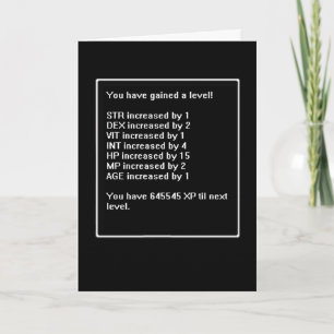 Cartão Level Up Birthday Card