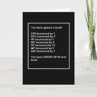 Cartão Level Up Birthday Card