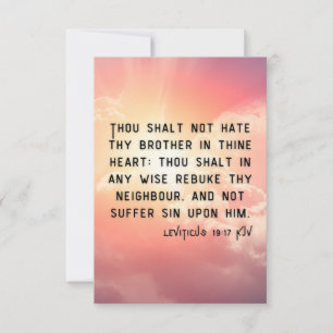Cartão Leviticus 19:17 KJV Escritura de Bíblia Saudação P