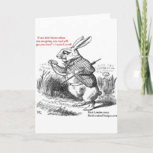 Cartão Lewis Carroll Looking Glass Illustration & Quote