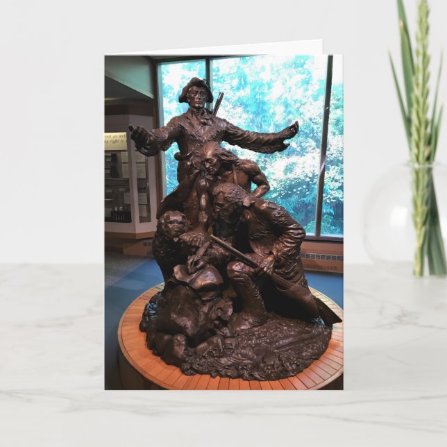 Cartão Lewis & Clark Statue, Fort Clatsop, Oregon (Frente)