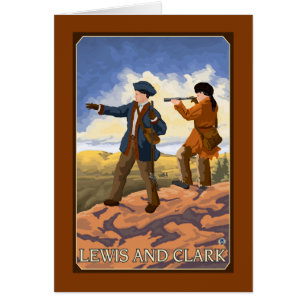 Cartão Lewis e Clark que exploram o oeste