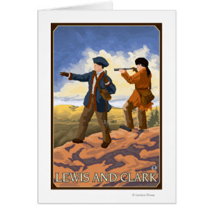 Cartão Lewis e Clark que exploram o oeste