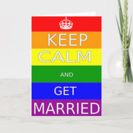 Cartão LGBT - Casamento gay mantenha-se calmo e se case