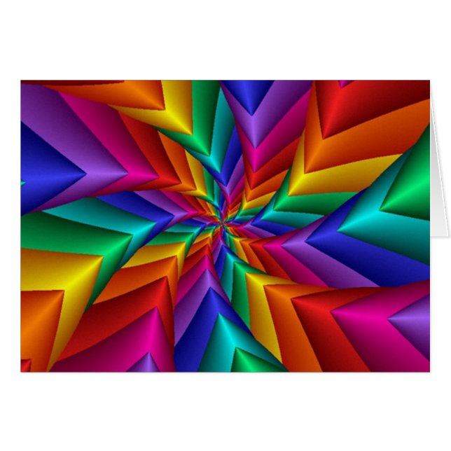 Cartão LGBT Gay Pride Rainbow Spiral Fractal Infinity (Frente horizontal)