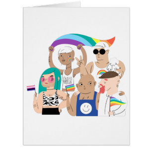 Cartão LGBT+Orgulho. GAY amor. Bandeira do arco-íris.