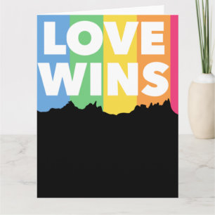 Cartão LGBT+orgulho. o amor ganha. Queer.
