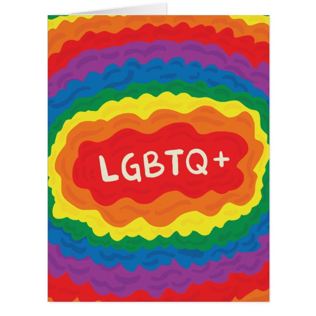 Cartão LGBT+orgulho. queer, cor do arco-íris (Frente)