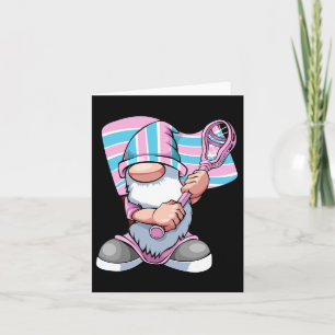 Cartão Lgbt-q Gnome Trans do jogador de lacrosse transgên