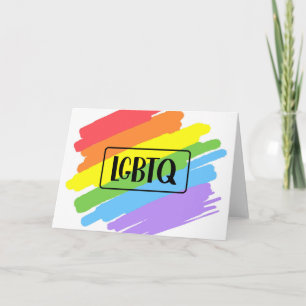 Cartão LGBTQ Brushstrokes Arco-Íris