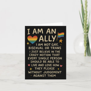 Cartão Lgbtq Retro Eu Sou Um Aliado Não Sou Gay Biual Ou 