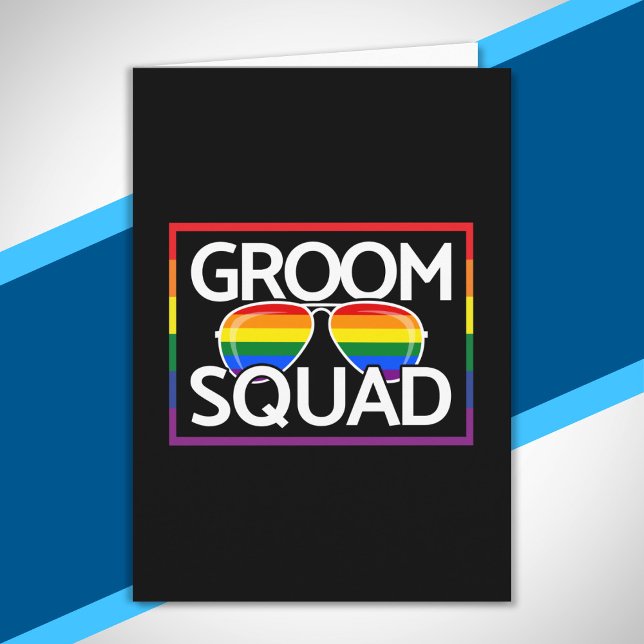 Cartão LGBTQ Wedding Gay Pride Matching Groomsmen Squad (Criador carregado)