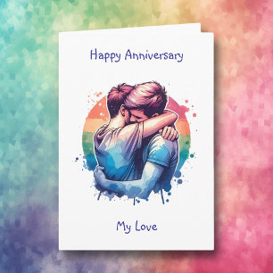 Cartão LGBTQIA+ Feliz Aniversário Meu Amor