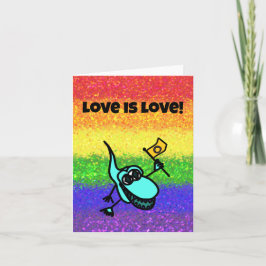 Cartão LGBTQIA O Amor é Amor Bandeira Intersexo com Gator