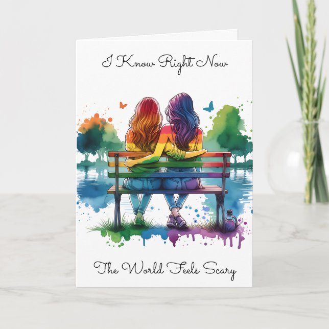 Cartão LGBTQIA+ | Sei que o mundo está assustado (Frente)