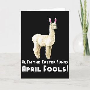 Cartão Lhama da Páscoa Funny April Fools Bunny da Páscoa