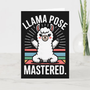 Cartão Lhama Dominou a Pose Arte Fofa de Ioga de Lhama