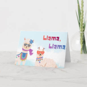 Cartão Lhamas Celebrando as Mães Biológicas